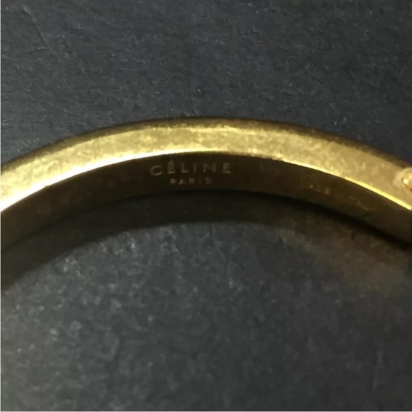 CELINE Gold Tone Hoop Earrings - Picture 8 of 8